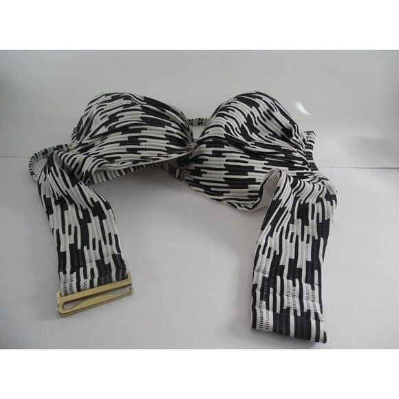 Victoria's Secret Swim Top Women Sz 36 DD Padded Black White Travel - Picture 2 of 5